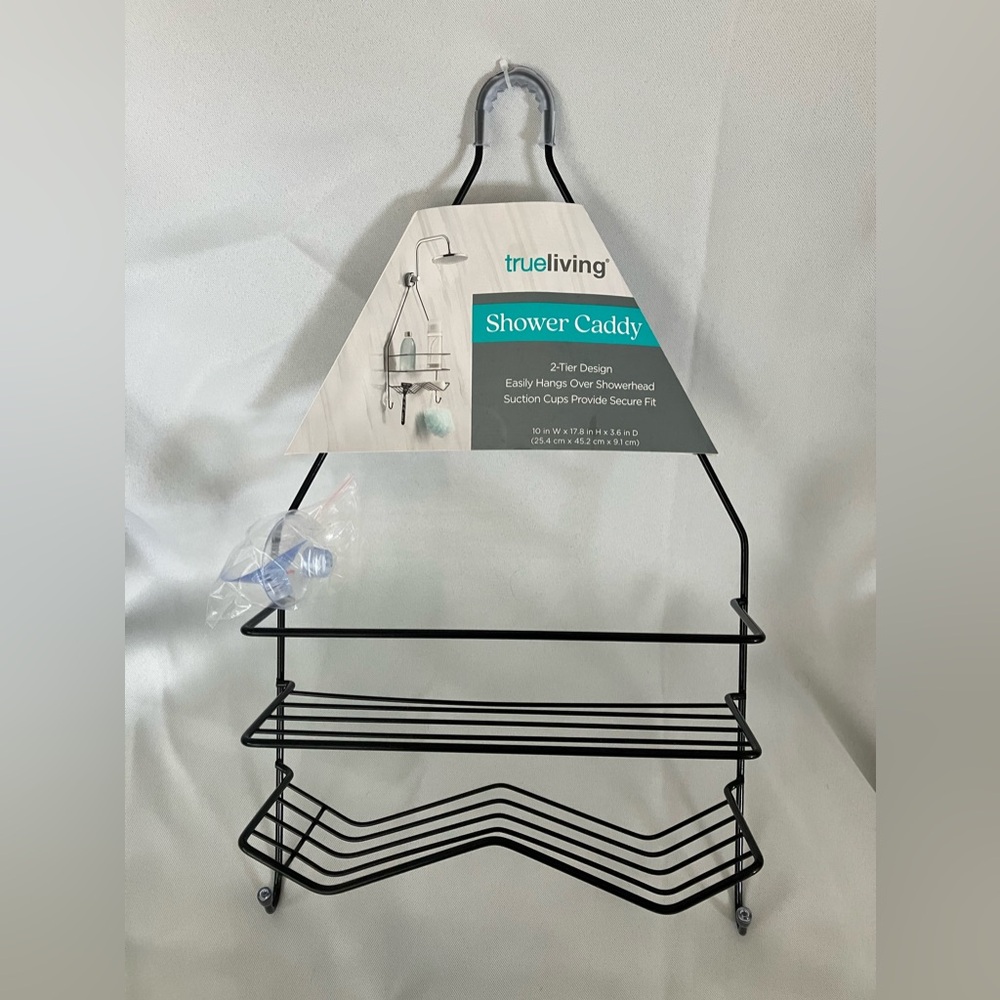 True Living 2-Tier shower caddy over showerhead NWT